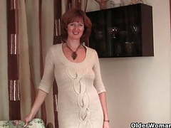 Find-Best-Tits.com presents: Redheaded mom plays with her nipples and pussy (compilation)