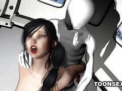 Find-Best-Tits.com presents: Foxy 3d brunette getting fucked by an alien