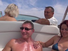 Find-Best-Tits.com presents: Hot ass blondie britney drops her clothes for sex on the boat, Group Sex, Hardcore, Outdoor, Reality, Yacht, Foursome, Bikini