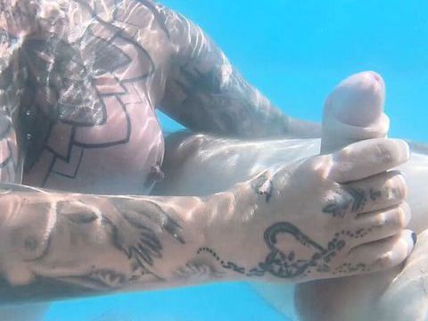 Find-Best-Tits.com presents: Underwater bj pool fun with the creampies