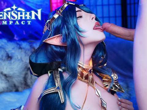 Find-Best-Tits.com presents: Genshin impact. layla swallows a big cock down her throat - mollyredwolf