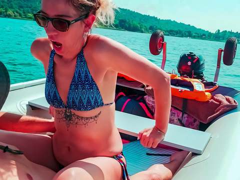 Find-Best-Tits.com presents: Wife gets fucked on a boat and gets a creampie from her husband's best friend