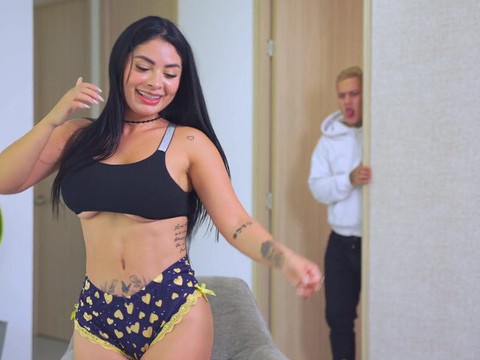 Find-Best-Tits.com presents: Brunette alejandra palacios with hot ass sucking a hard cock