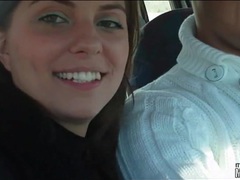 Find-Best-Tits.com presents: Gf licks his cock in the car
