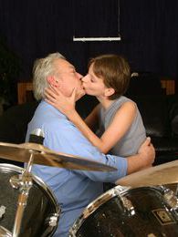 Find-Best-Tits.com presents: Teenie tasting the cumload from a grey old male drummer