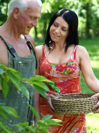 Find-Best-Tits.com presents: Beautiful brunette babe enjoys a senior his stiffy cock
